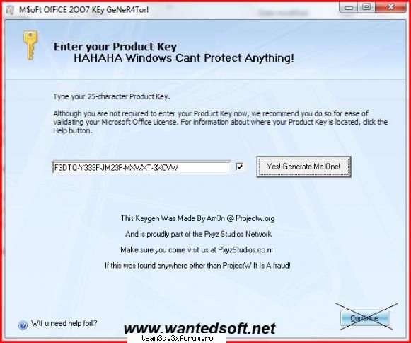 microsoft office 2007 office 2007 keygen! 

just unrar, open keygen and copy serial to your office